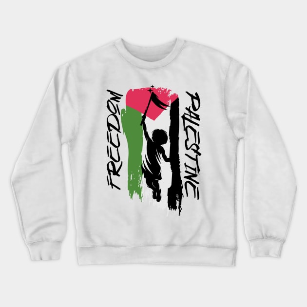 Freedom Palestine Crewneck Sweatshirt by Space Monkeys NFT